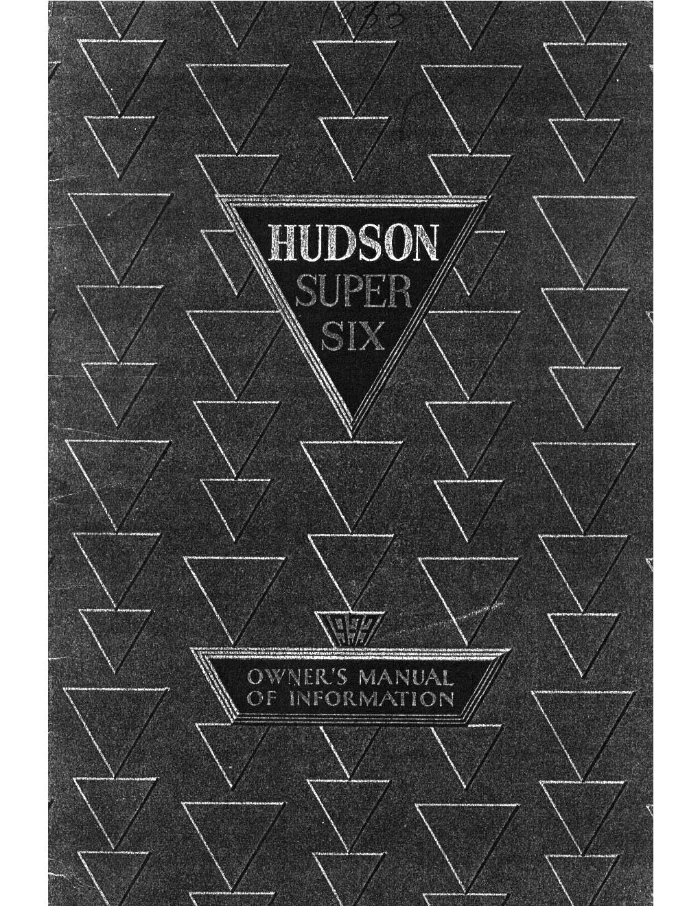 1933 Hudson Super-Six Owners Manual